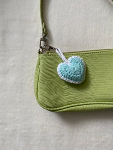 teal heart keychain