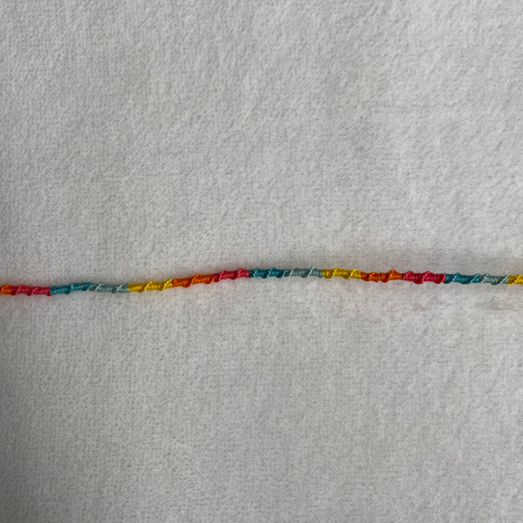 pink and teal anklet