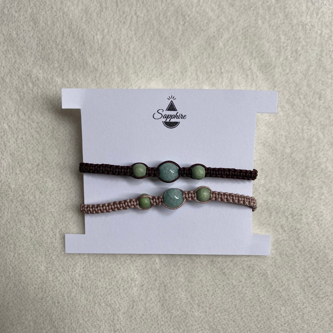 teal and green beaded bracelet