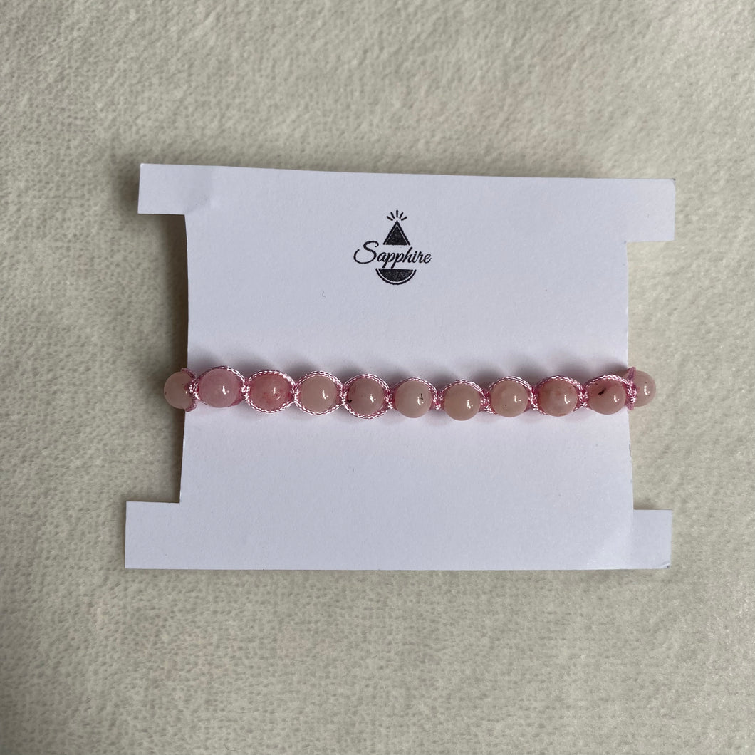 pink beaded bracelet