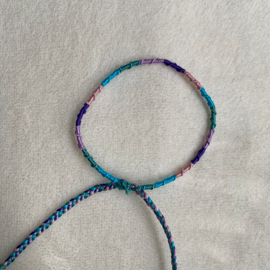 blue and purple anklet