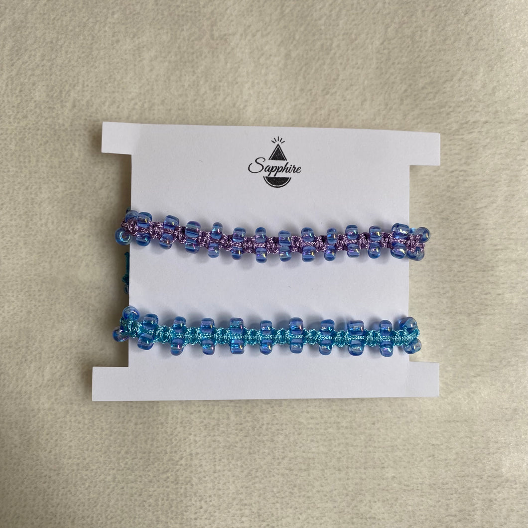 double purple beaded bracelet