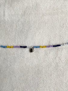 Blue and yellow anklet