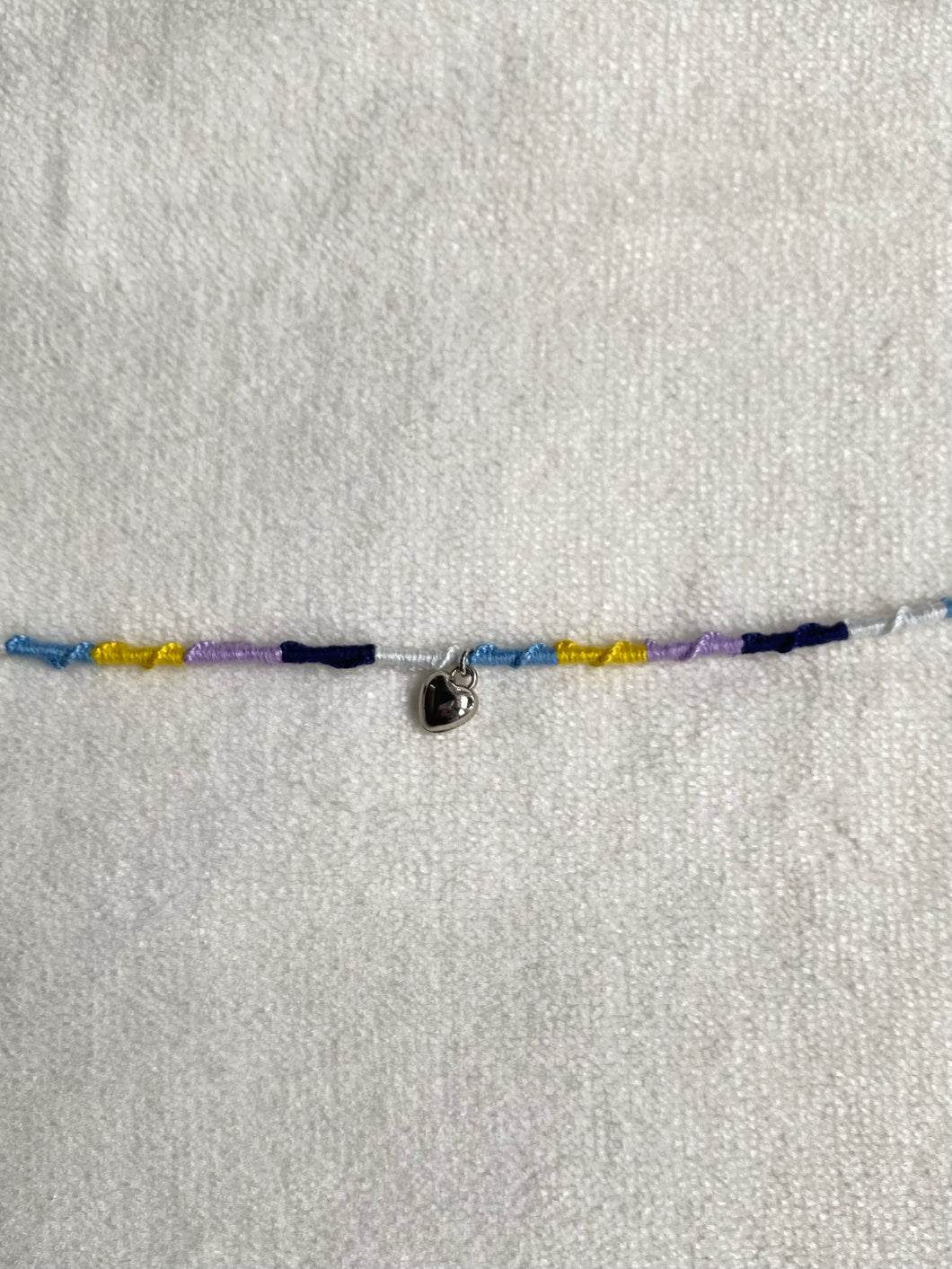 Blue and yellow anklet