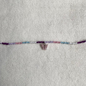 Pink and purple anklet