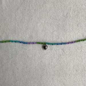 Purple and green anklet