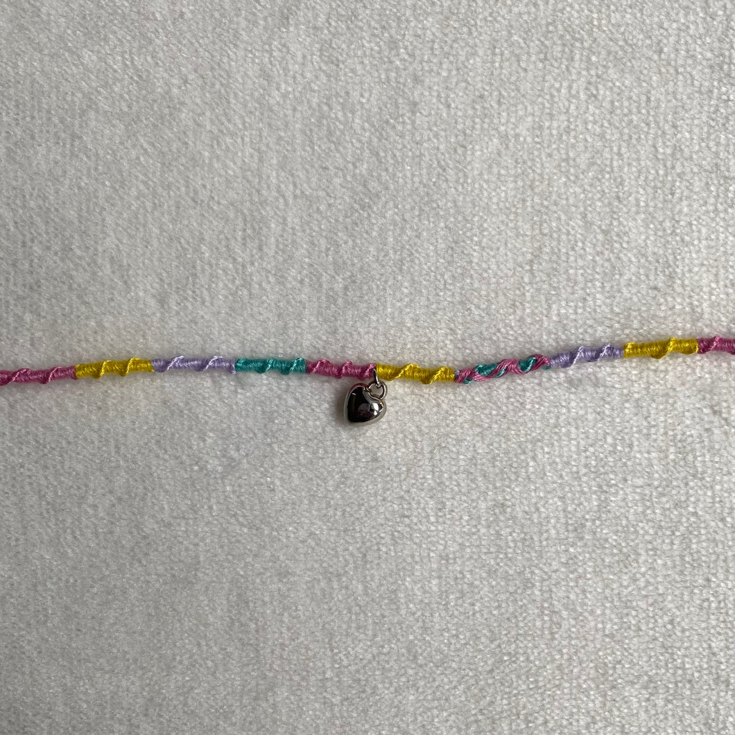 Pink and yellow anklet