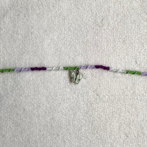 Green and purple anklet